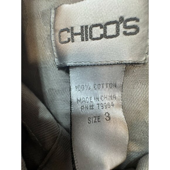 Chicos Womens Jacquard Utility Jacket  Sze 3 Gray Drawstring Waist Travel - Picture 2 of 15